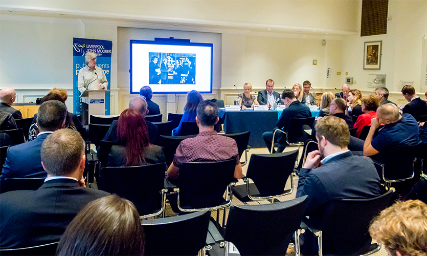 Image of the event audience in LJMU's Roscoe Room