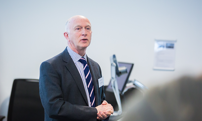 LJMU Vice Chancellor Nigel Weatherill addressing a crowd at an event