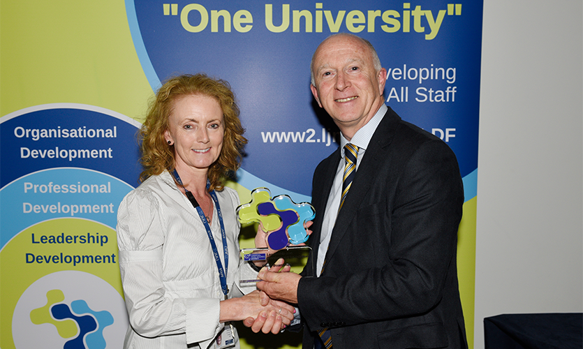 Carolyn Lees with LJMU Vice-Chancellor Professor Nigel Weatherill