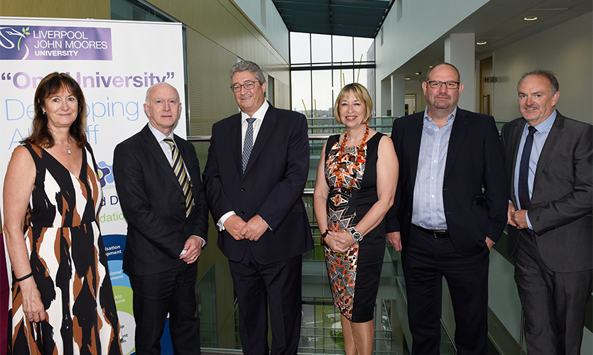 Pictured top (left to right): Julie Lloyd, Professor Nigel Weatherill, Phil Duffy, Meriel Box, Gary Graham, Mark Power