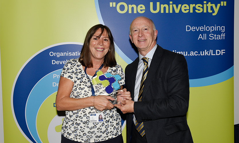 Jane Short with LJMU Vice-Chancellor Professor Nigel Weatherill