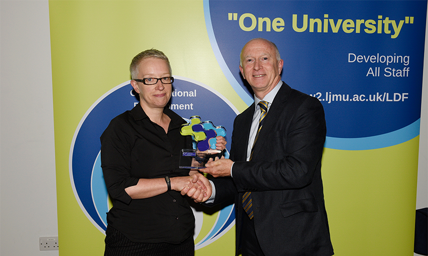 Shonagh Wilkie  with LJMU Vice-Chancellor Professor Nigel Weatherill